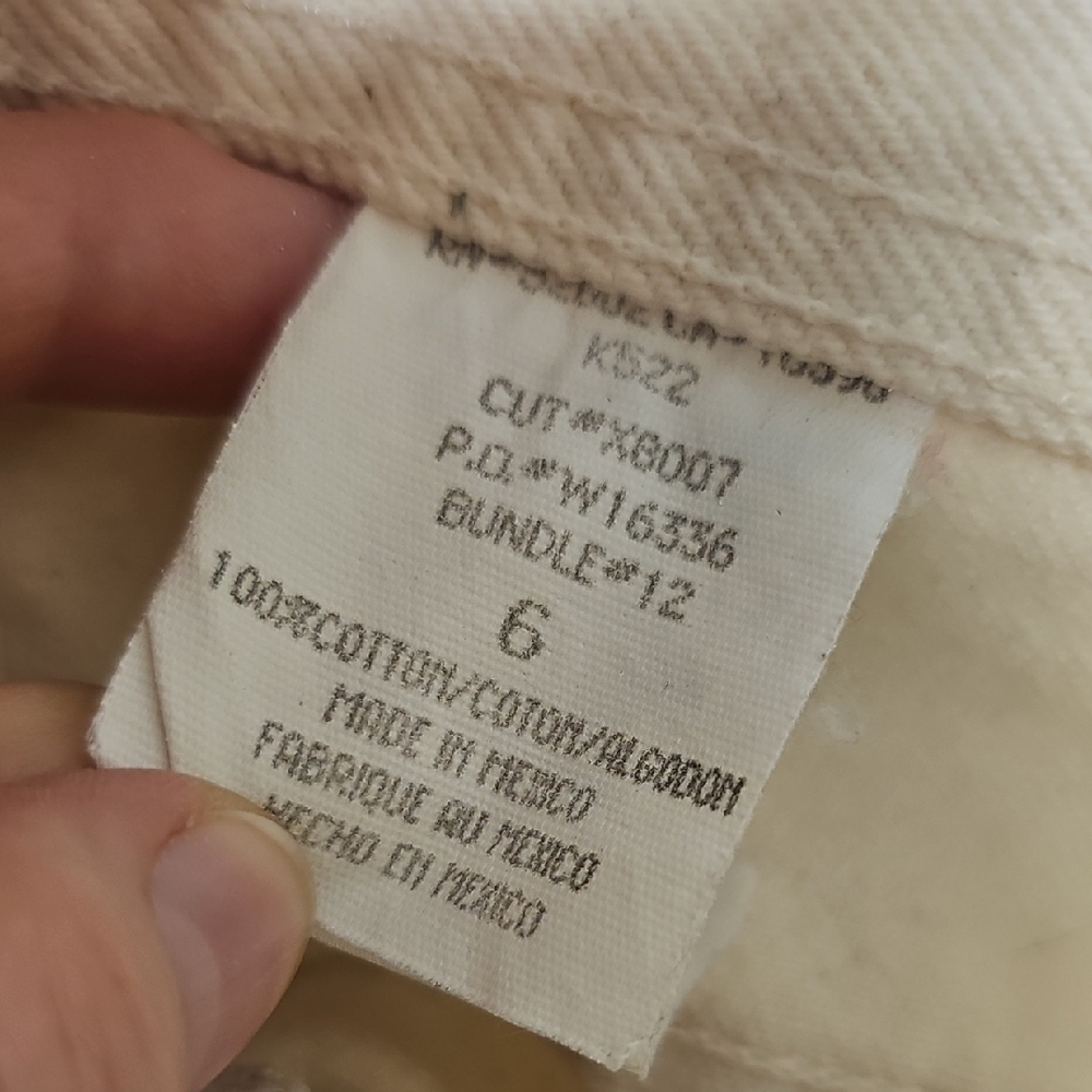 NWOT Vintage DKNY Cream Women's Slim Jeans 100% Cotton Open Calf/Split Leg Sz 6 - Picture 4 of 15
